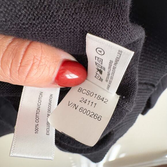 Cutter & Buck Black Long Sleeve Ribbed Detail V Neck Sweater - 2XB - Picture 4 of 7